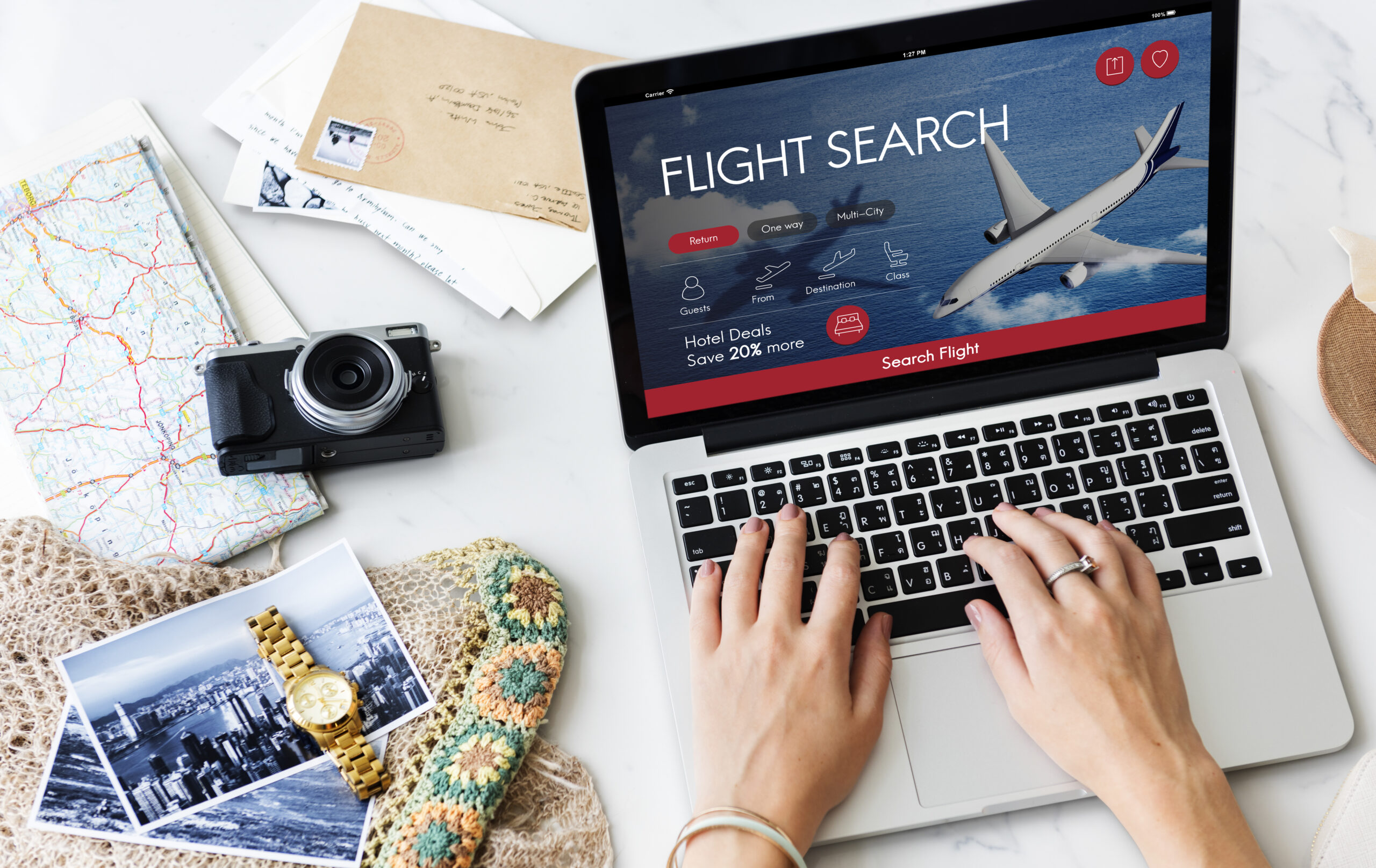 air ticket flight booking concept